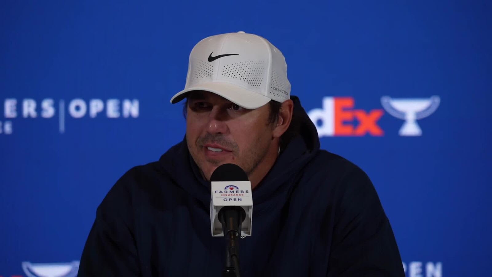 Brooks Koepka addresses media in return to TOUR at Farmers Insurance Open