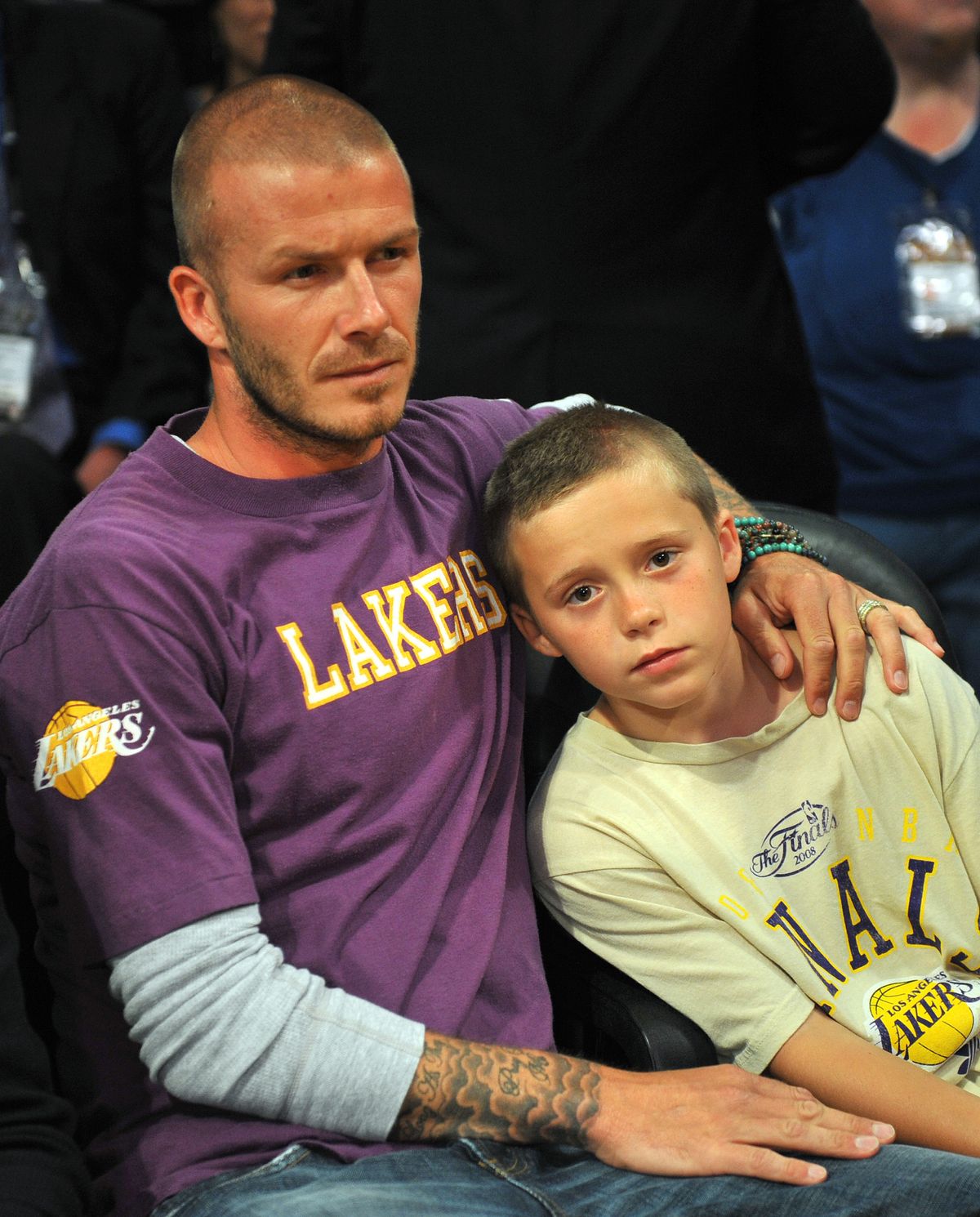 Brooklyn and his dad in happier times