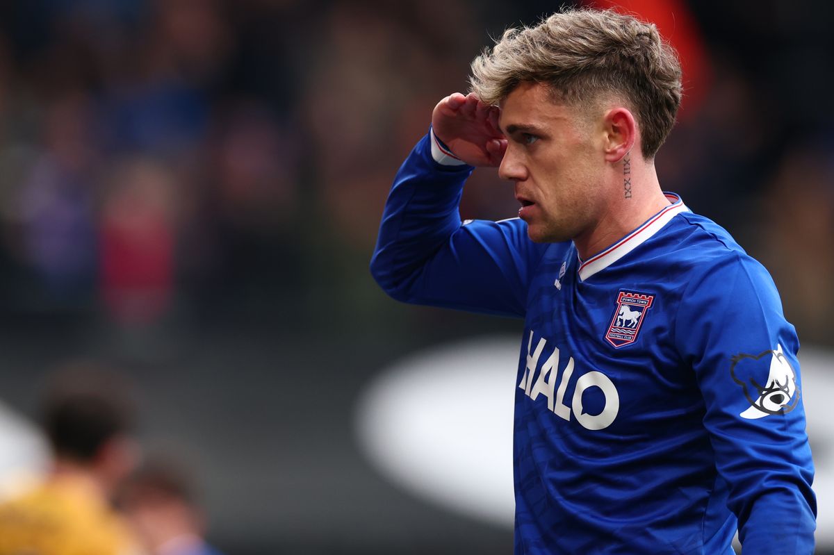 Ipswich Town's Sammie Szmodics celebrates after scoring against Blackburn Rovers
