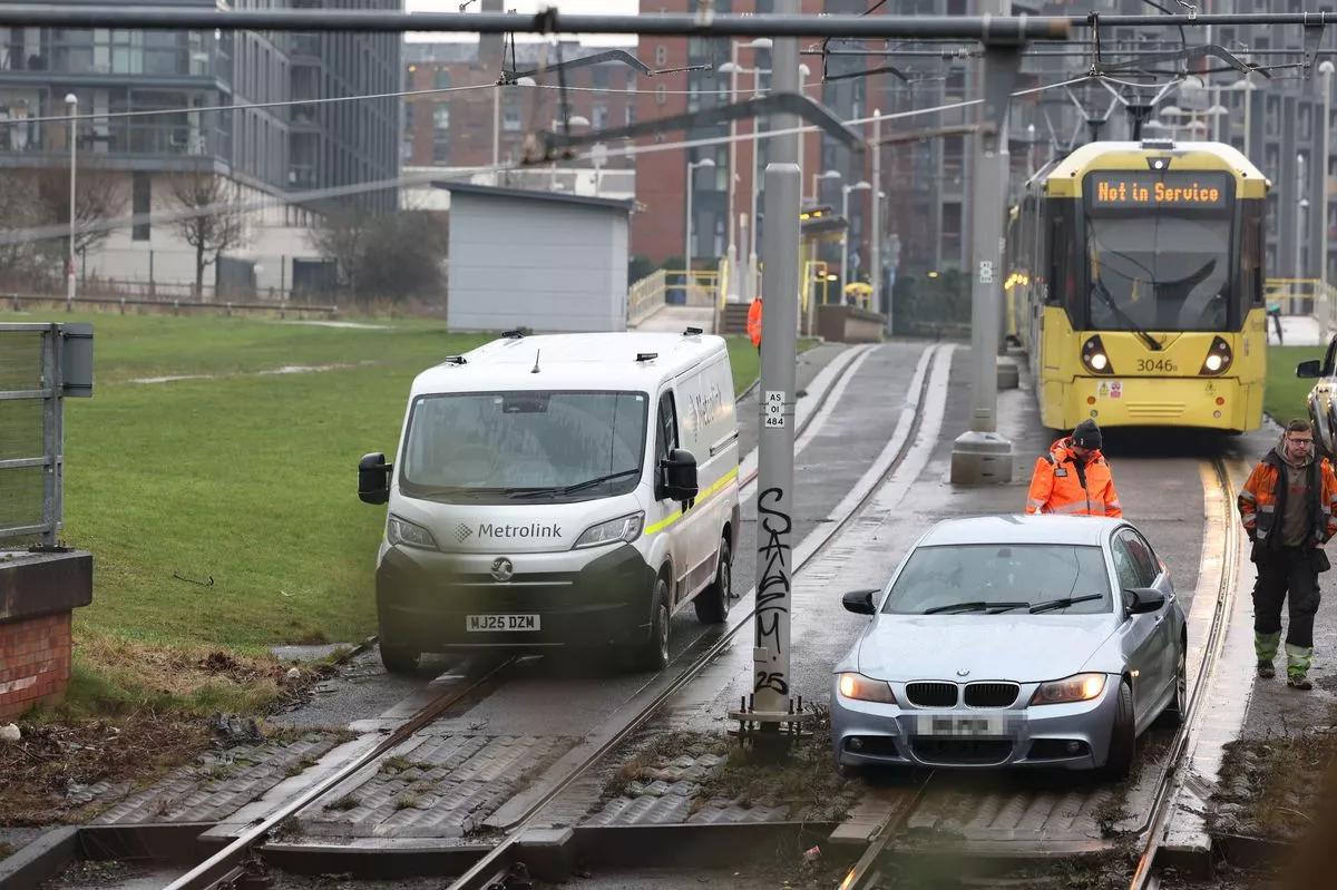 The vehicle had been abandoned on the Metrolink tram track sparking two hours of delays