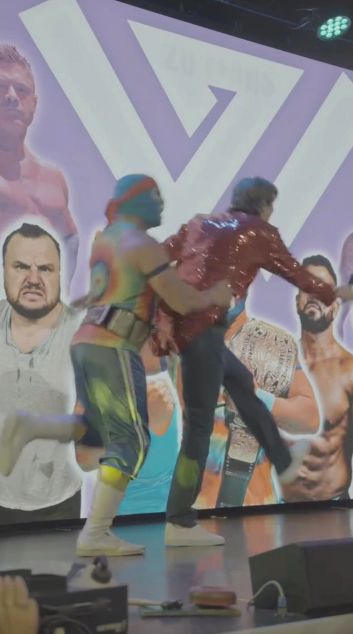 Vernon Kay is seen larking about on stage 'like a Butlin's Redcoat'