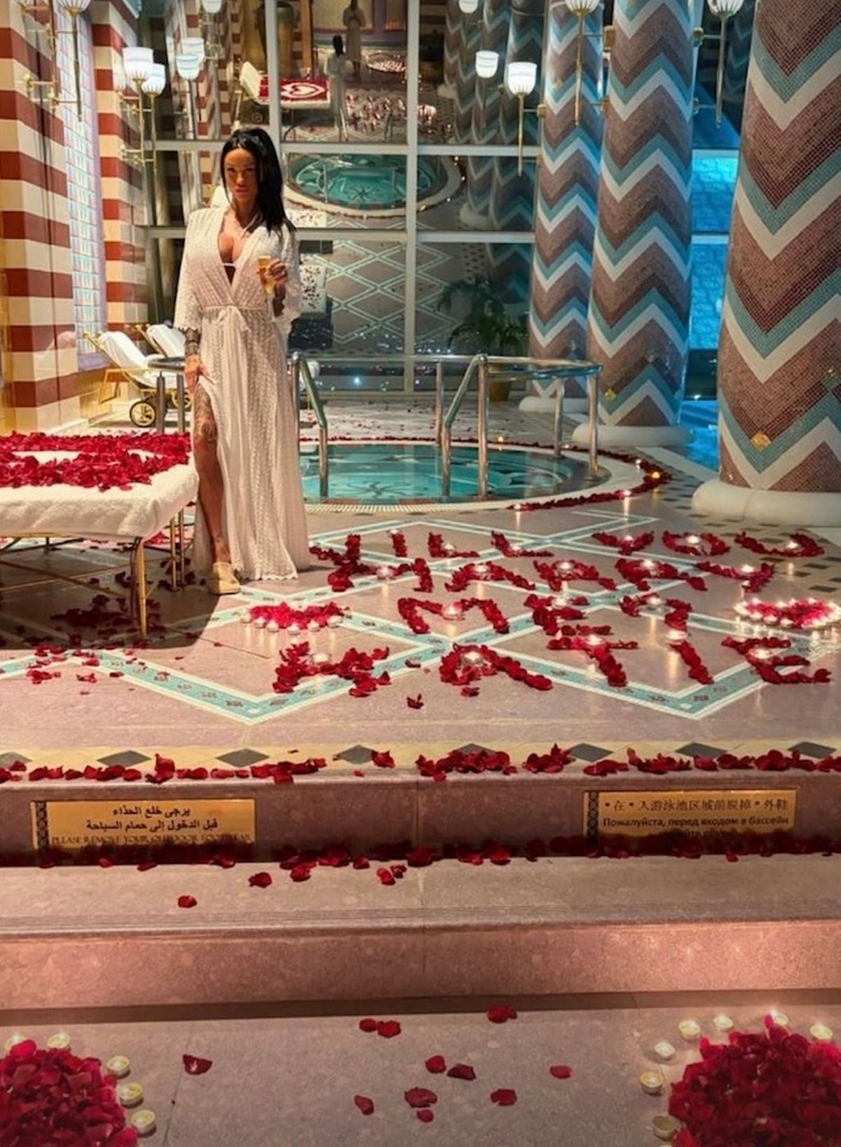 Katie shared pics of the lavish proposal 