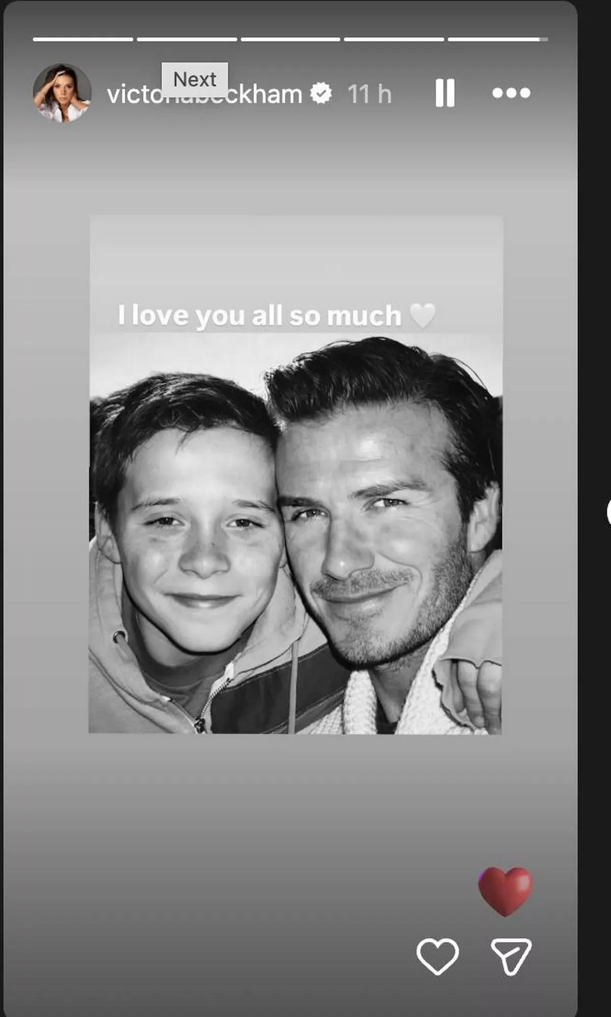 black and white throwback snap of david and brooklyn beckham