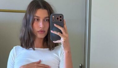Hailey Bieber Dons Just a Blanket While Posing in Bed