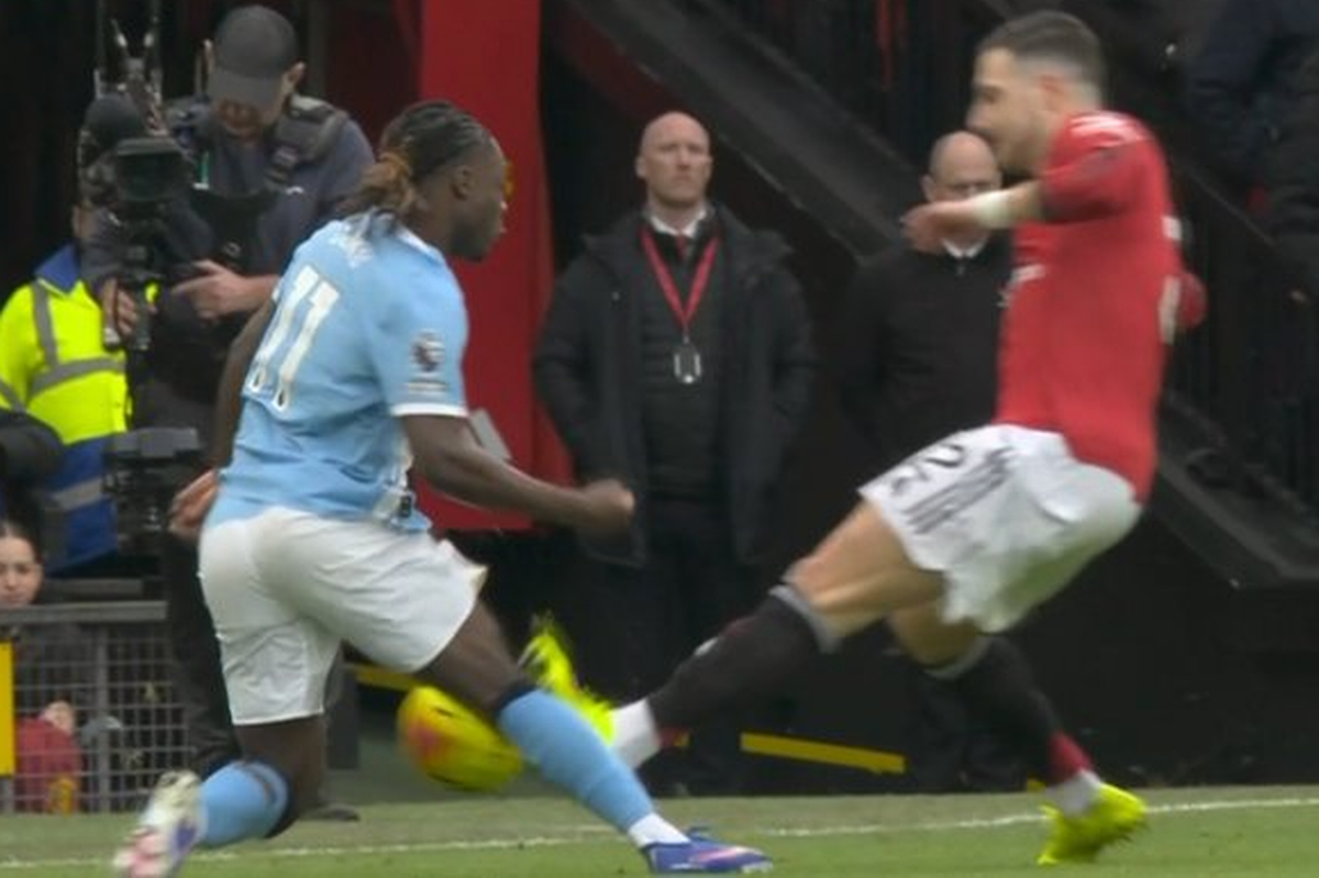 Diogo Dalot avoided a red card during Manchester United's win over Manchester City