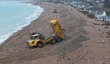 Work underway at Pagham Beach to protect homes from erosion
