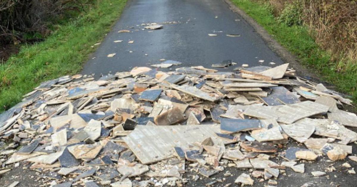 Fly tipped waste blocked Essex road until it was removed