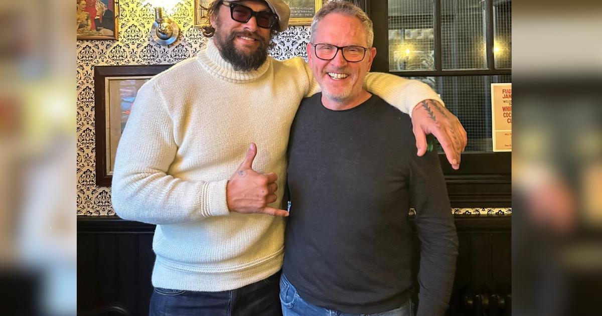 Aquaman star Jason Momoa and Adria Arjona at Whippet Inn