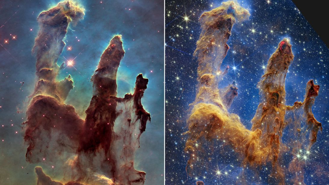 Hubble photo, 2014 (left) webb photo, 2022 (right)