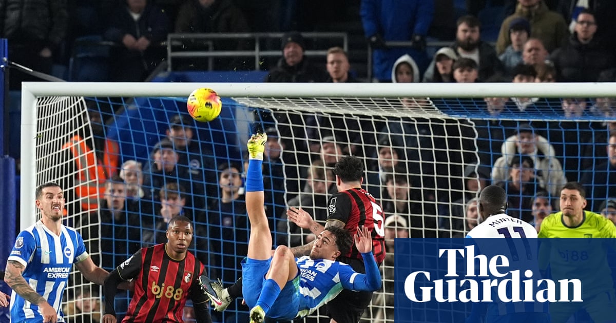 Kostoulas’s brilliant bicycle kick rescues point for Brighton against Bournemouth | Premier League