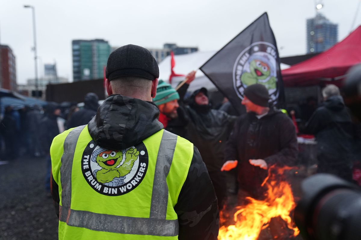 A Birmingham bins strike protest in December 2025