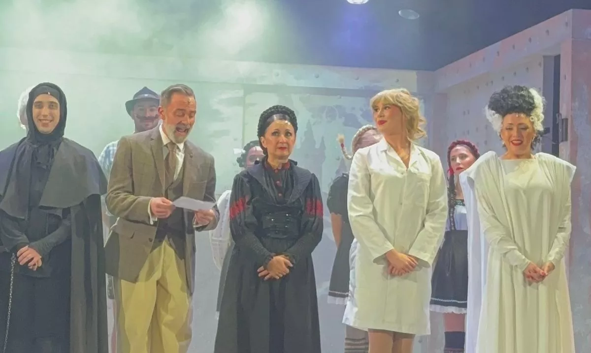 Daniel Brocklebank thanks the Liverpool crowd after last night's performance of Young Frankenstein