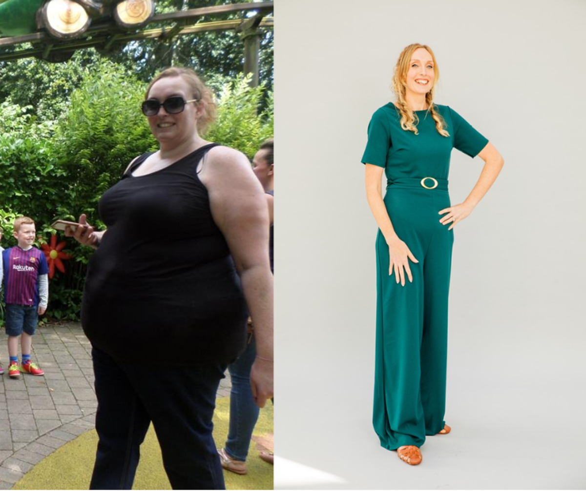 Michelle before and after her astonishing 12st weight loss journey through Slimming World