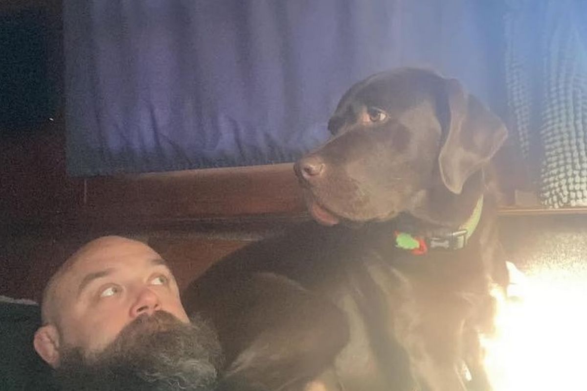 Gabriel died alongside his service dog Hugo in the barge blaze in Wigan