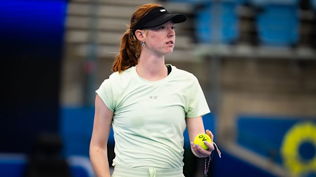 Maya Joint of Australia seen in practice ahead of the United Cup.