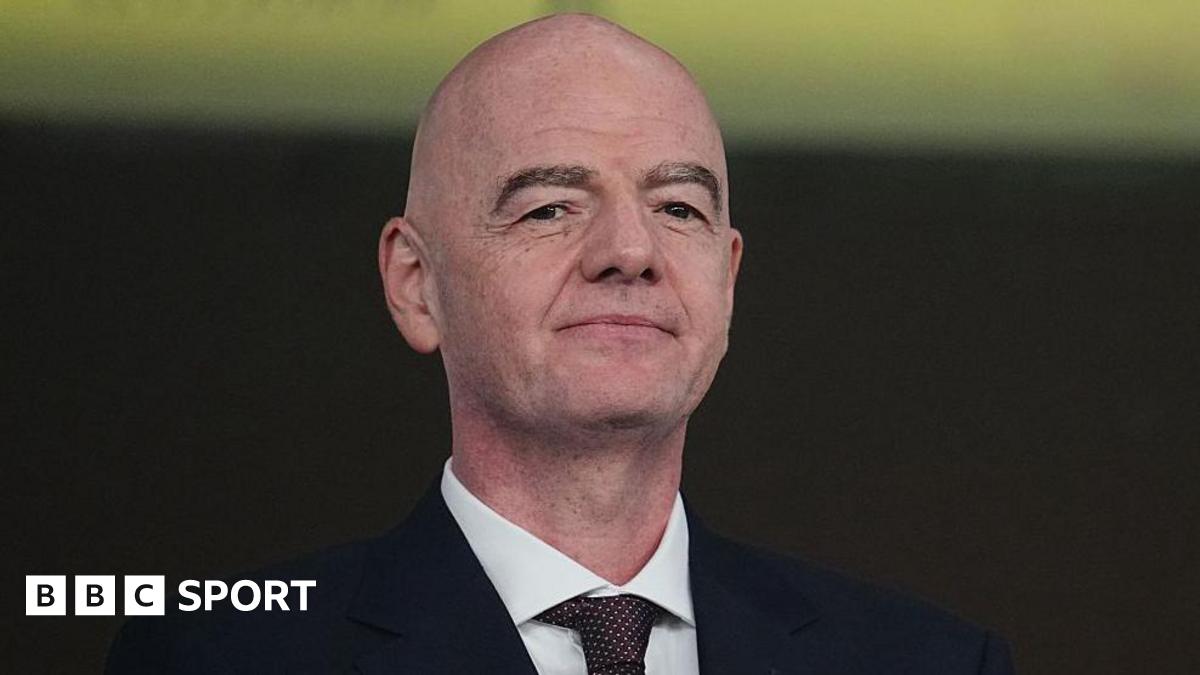 Gianni Infantino looks on during the Africa Cup of Nations last-16 match between South Africa and Cameroon