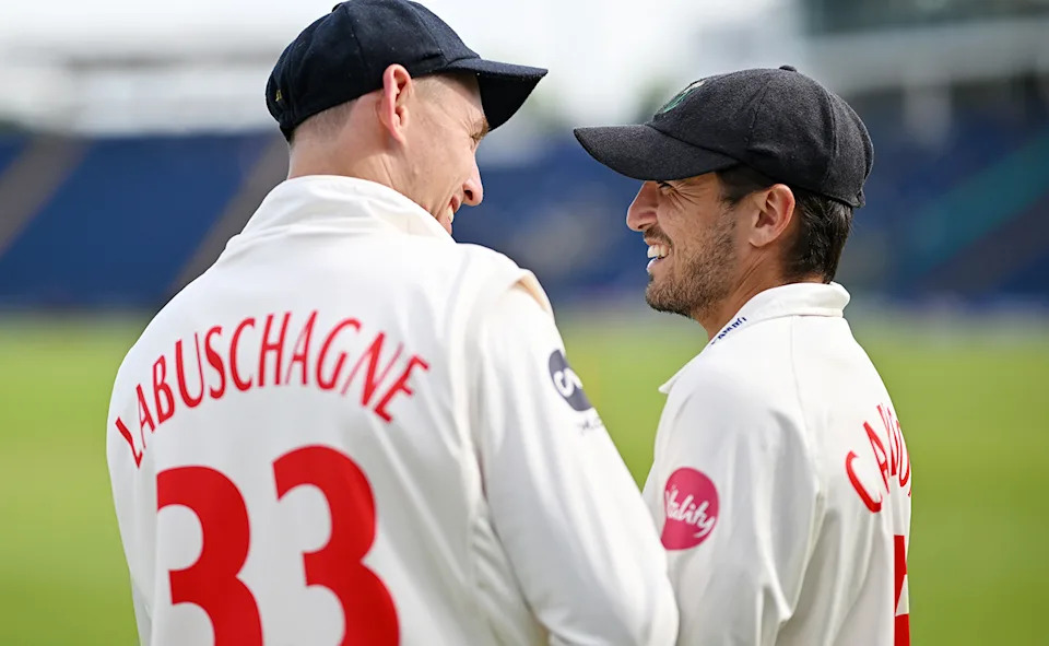Marnus Labuschagne, pictured here before a game for Glamorgan in County cricket in 2024.