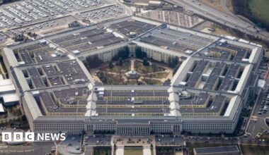 A drone image of the Pentagon in Washington DC.