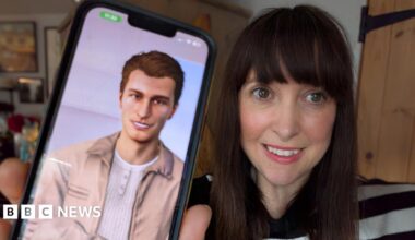 A woman wearing a dark hijab and black dress walks past a mural on a wall depicting politicians from the US and Iran sitting opposite each other, taken in Tehran on 28 January.