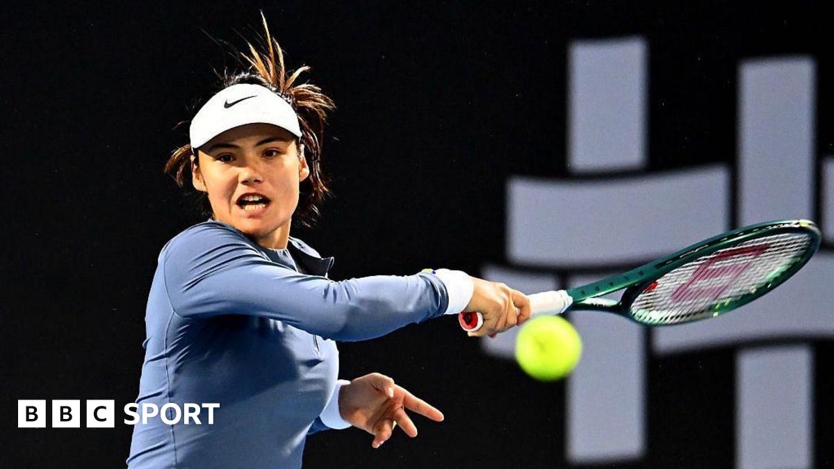 Emma Raducanu plays a forehand shot