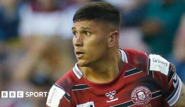 Prop Mitch Clark playing for Wigan in the Super League