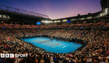 Fans watch a match on Rod Laver Arena at the 2025 Australian Open