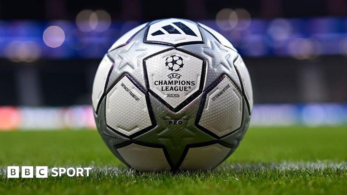 General view inside the stadium of the official adidas match day ball prior to a UEFA Champions League game