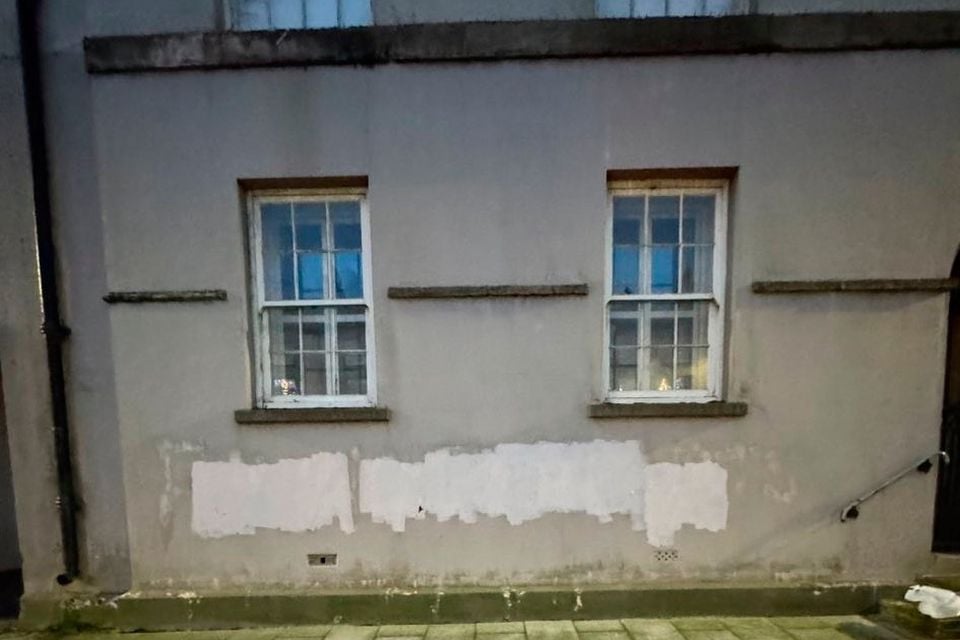 The graffiti has since been painted over