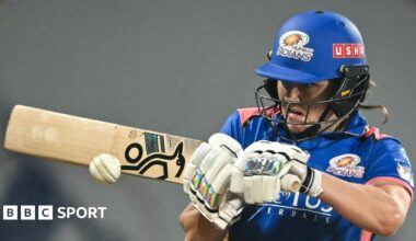 Nat Sciver-Brunt plays a cut shot while in action for Mumbai Indians