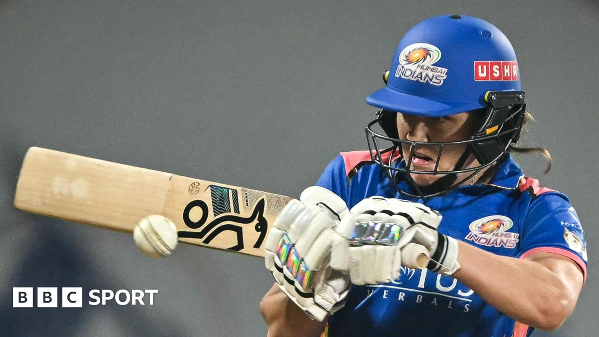Nat Sciver-Brunt plays a cut shot while in action for Mumbai Indians