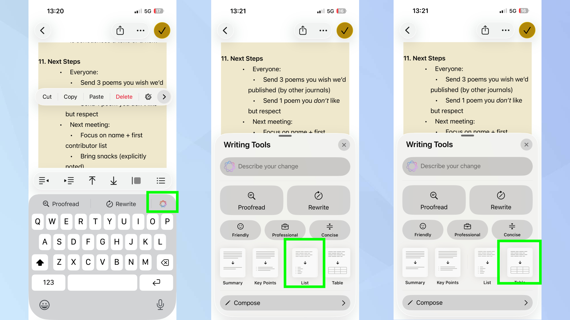 How to format your notes into lists or tables on your iPhone
