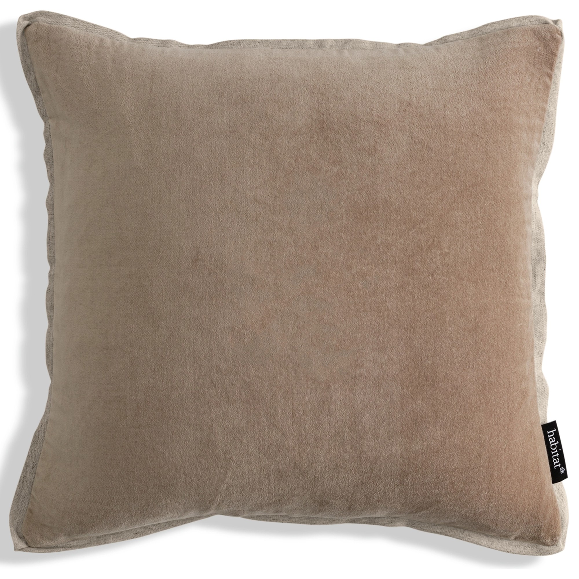 Habitat Cotton Velvet Cushion - Taupe