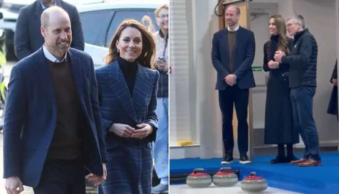 The future king and queens first stop was at the National Curling Academy