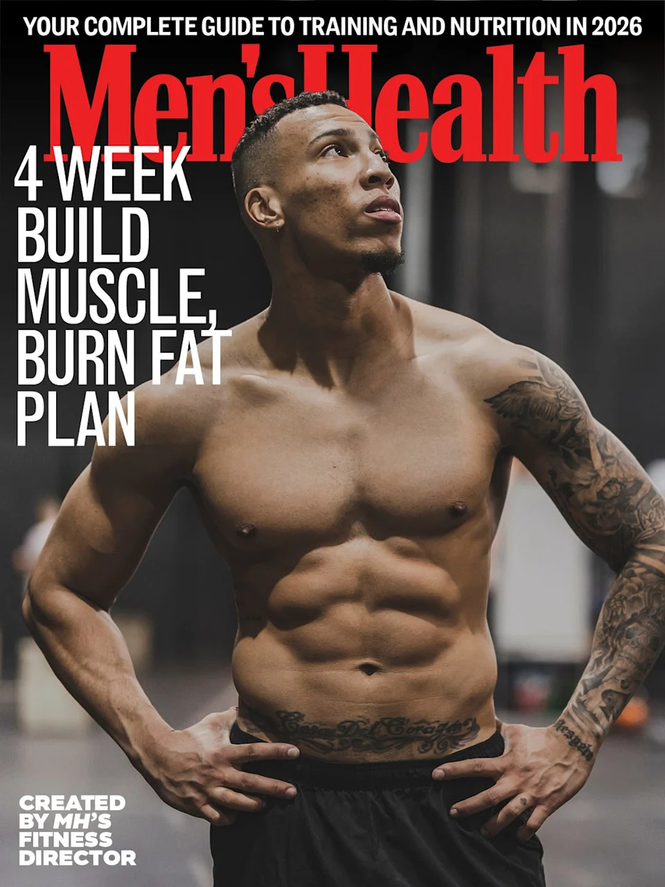 magazine cover featuring fitness themes and a male model