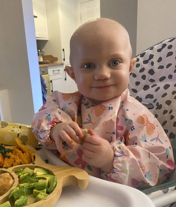 Raye was referred to the emergency eye clinic after the local optician could see something in her eye