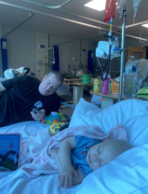 Raye with Adrian in hospital