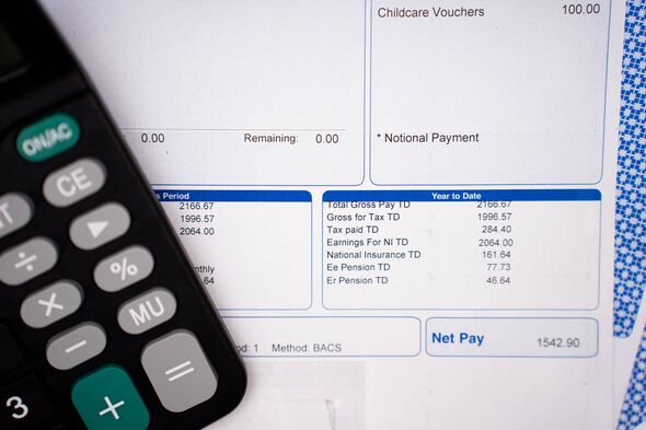 Payslip with monthly wage and tax calculations Payslip with monthly wage and tax calculations