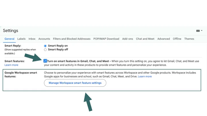 How to opt out of Google's "smart features."