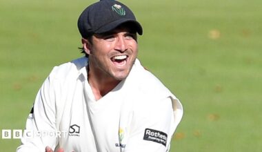 Kiran Carlson celebrates