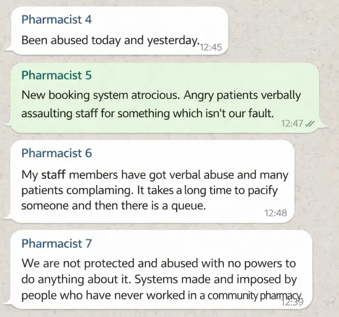 Messages reformatted to protect identities - A WhatsApp forum for pharmacy owners across the country has been used to detail concerns.