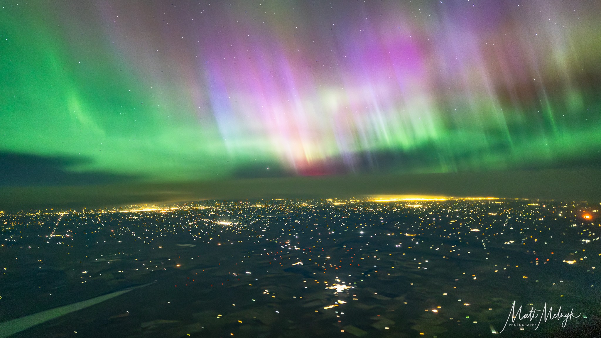aurora from a plane