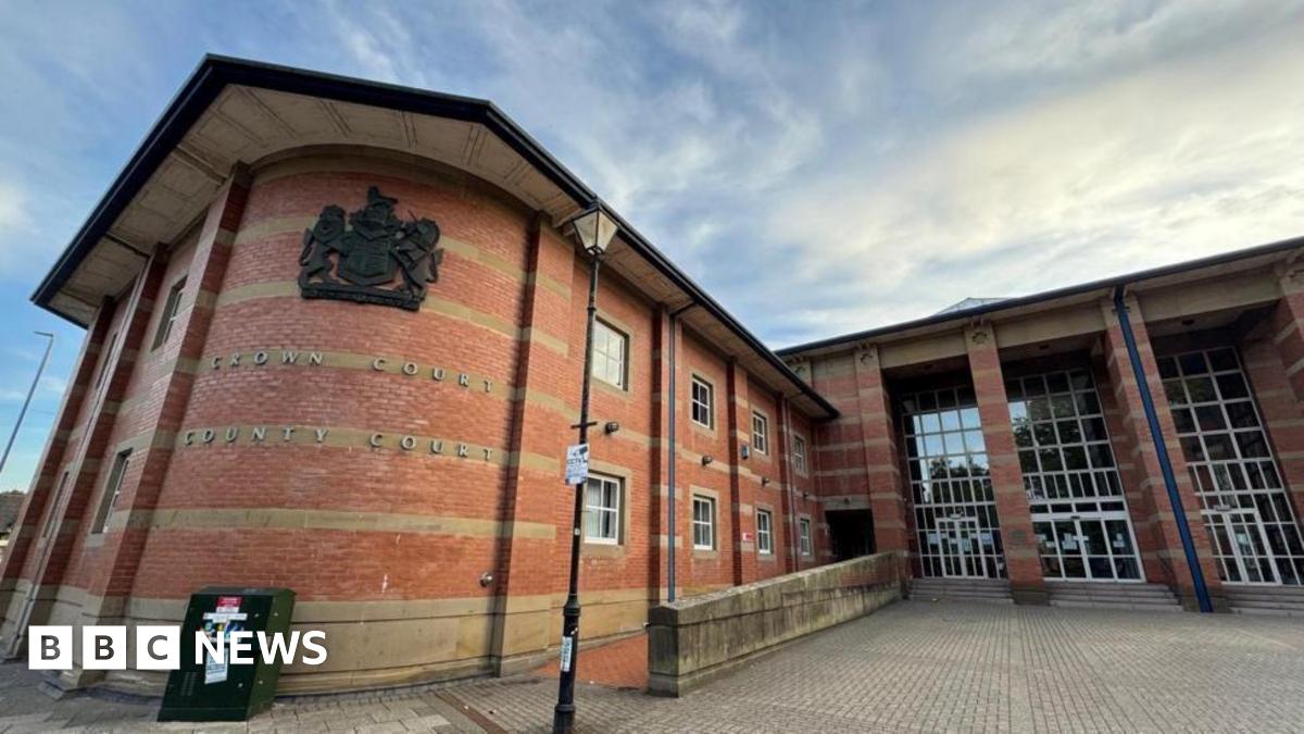 A general view of the the front entrance and courtyard outside Stafford Crown Court.