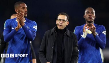 Tosin Adarabioyo, Liam Rosenior and Trevoh Chalobah together after Chelsea lost to Arsenal