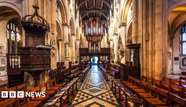 A view inside Christ Church Cathedral in Oxford.