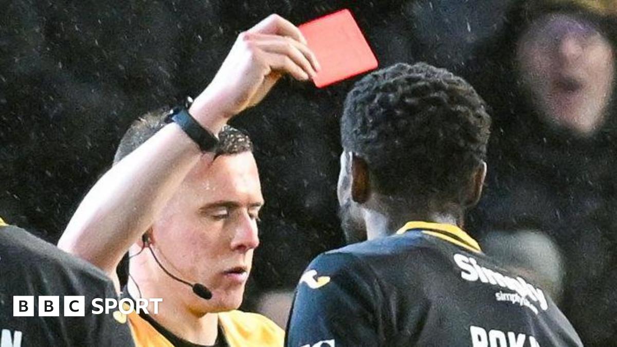 Livingston striker Jeremy Bokila was sent off at Pittodrie