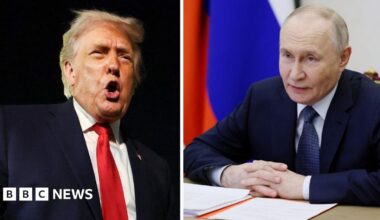 Composite image of Trump and Putin