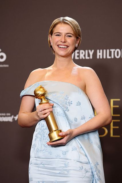 Jessie Buckley, winner of the Best Performance by a Female Actor in a Motion Picture â€“ Drama Award for "Hamnet" poses in the press room during the 83rd Annual Golden Globe Awards at The Beverly Hilton on January 11, 2026 in Beverly Hills, California. (Photo by Amy Sussman/Getty Images)