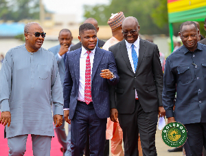 (L-R) President Mahama, Sammy Gyamfi and Ato Forson in a hearty moment