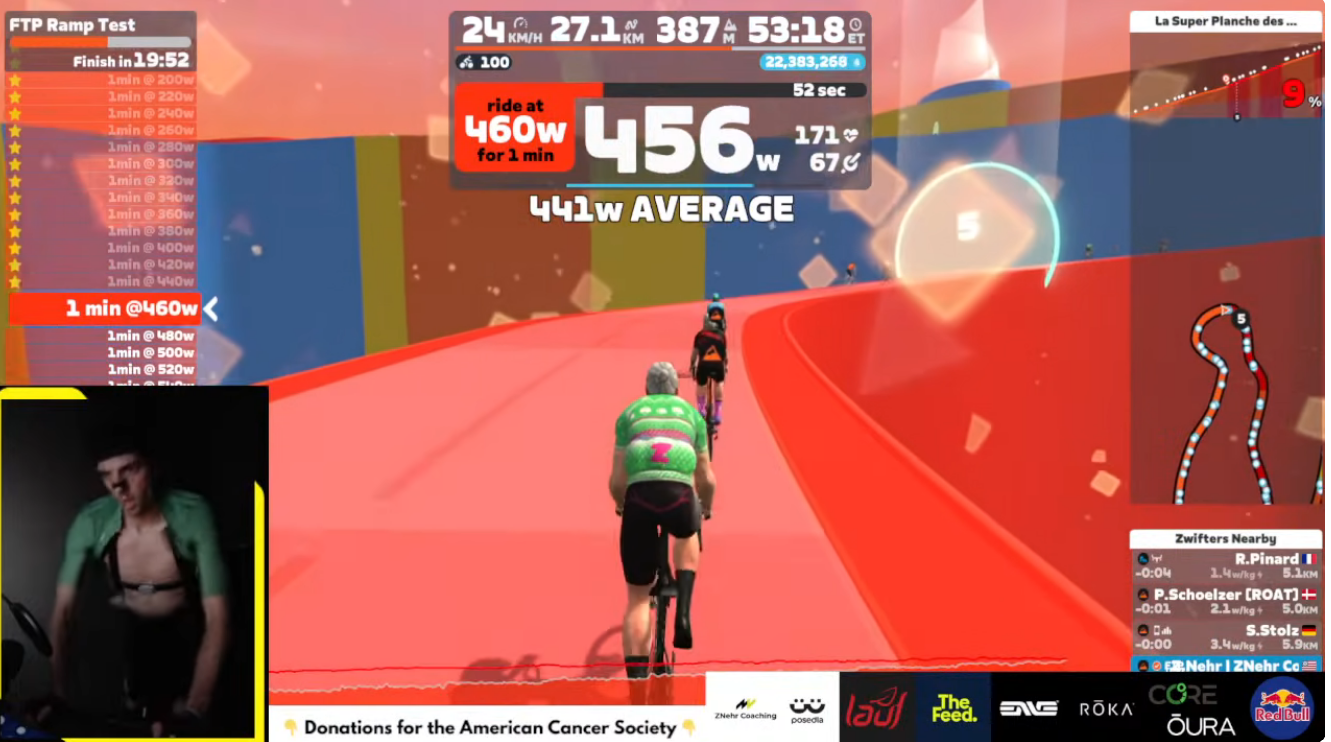 Zach Nehr doing a ramp test