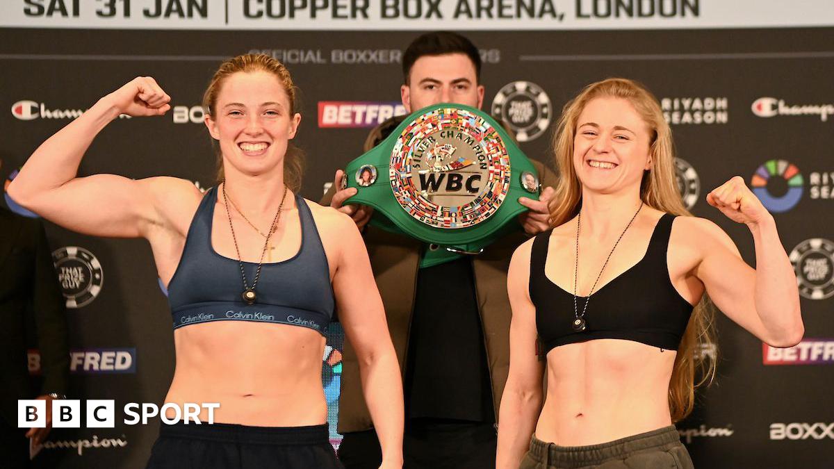 Francesca Hennessy and Ellie Bouttell pose at the weigh-in